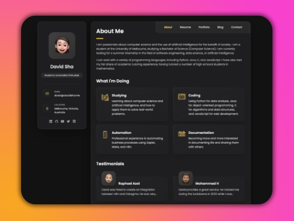 personal website